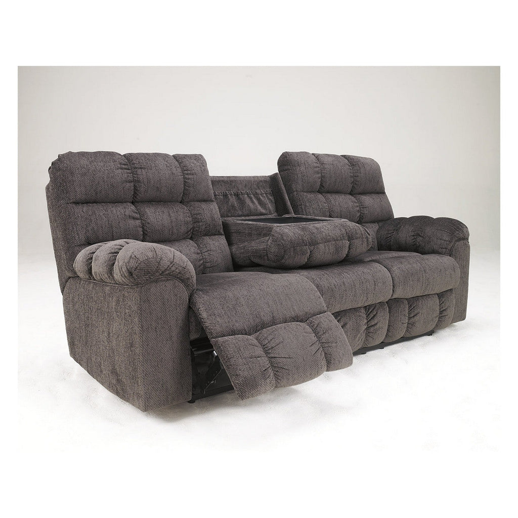 Acieona Reclining Sofa with Drop Down Table Ash-5830089
