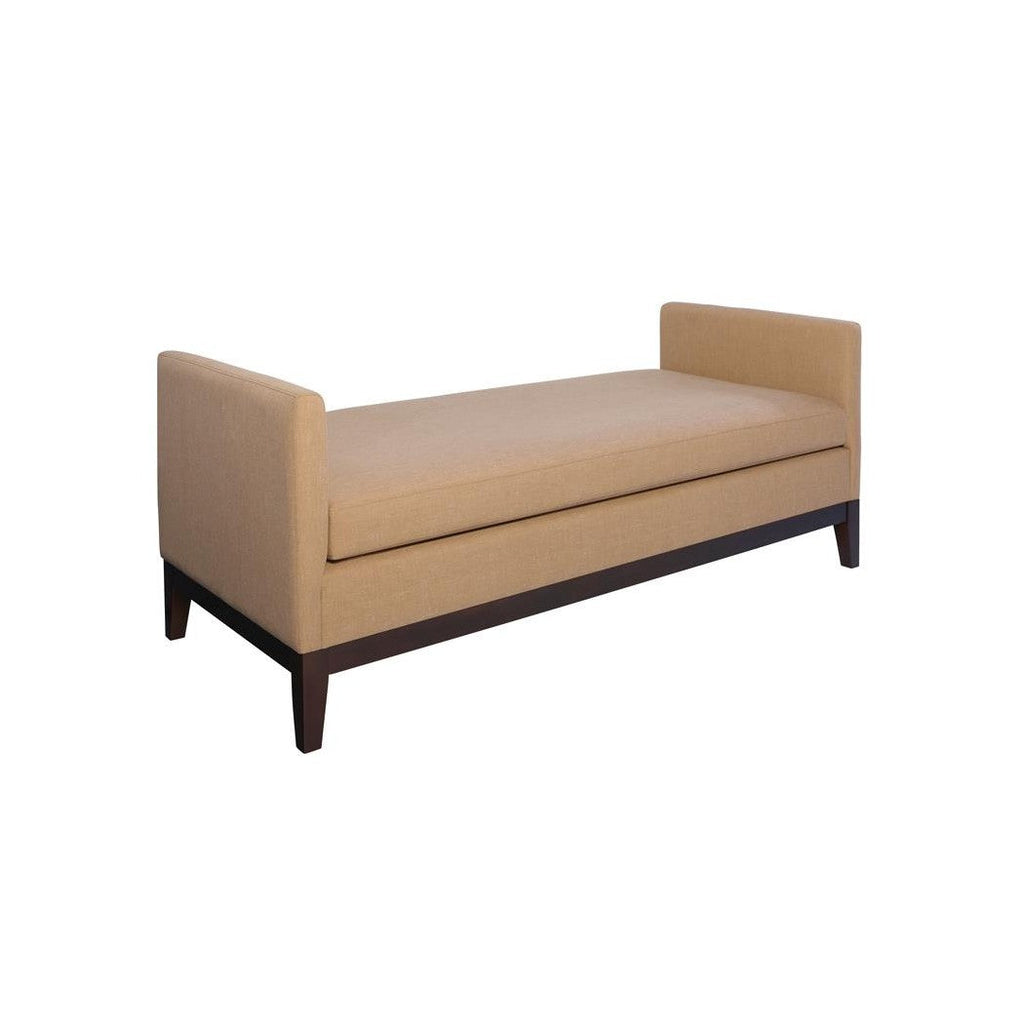 Upholstered Wooden Legs Bench Amber and Brown 918510