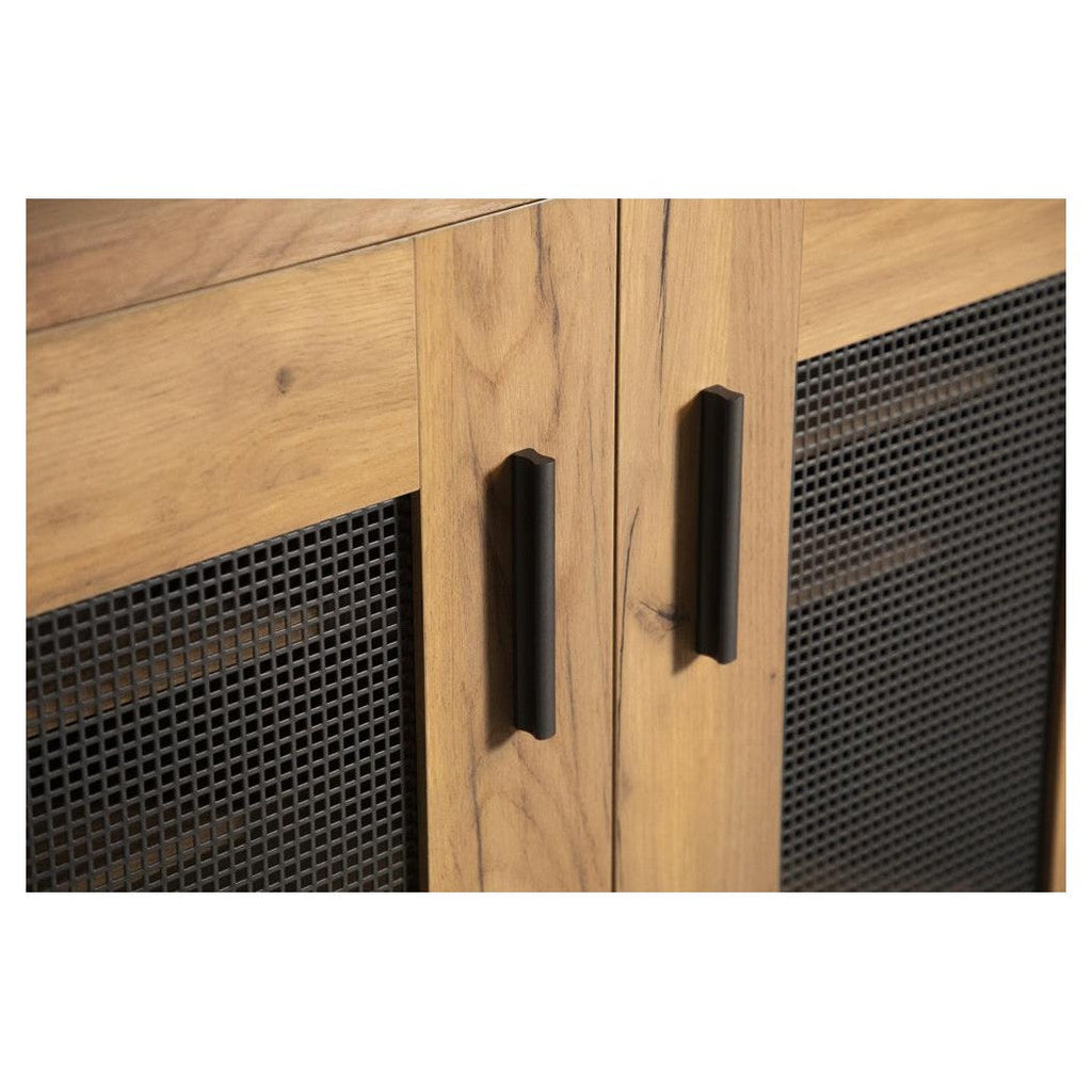 Bristol Metal Mesh Door Accent Cabinet Golden Oak 951107