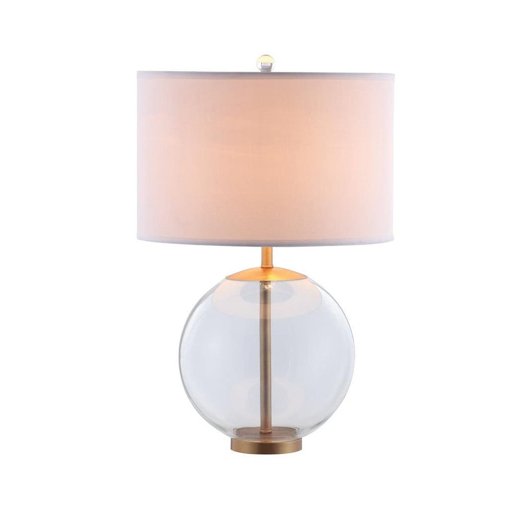Kenny Drum Shade Table Lamp with Glass Base White 961227