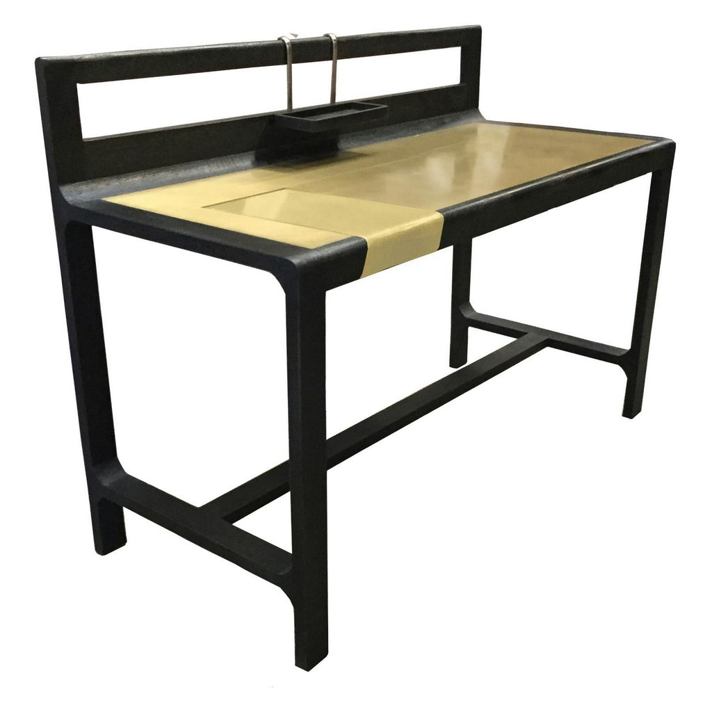 Purston Writing Desk with Hidden Storage Black and Brass 991022