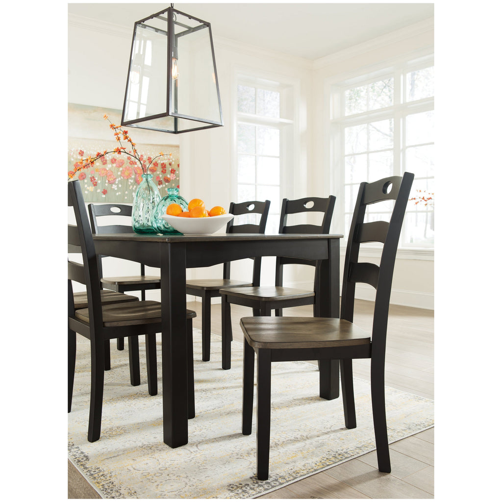 Froshburg Dining Table and Chairs (Set of 7) Ash-D338-425