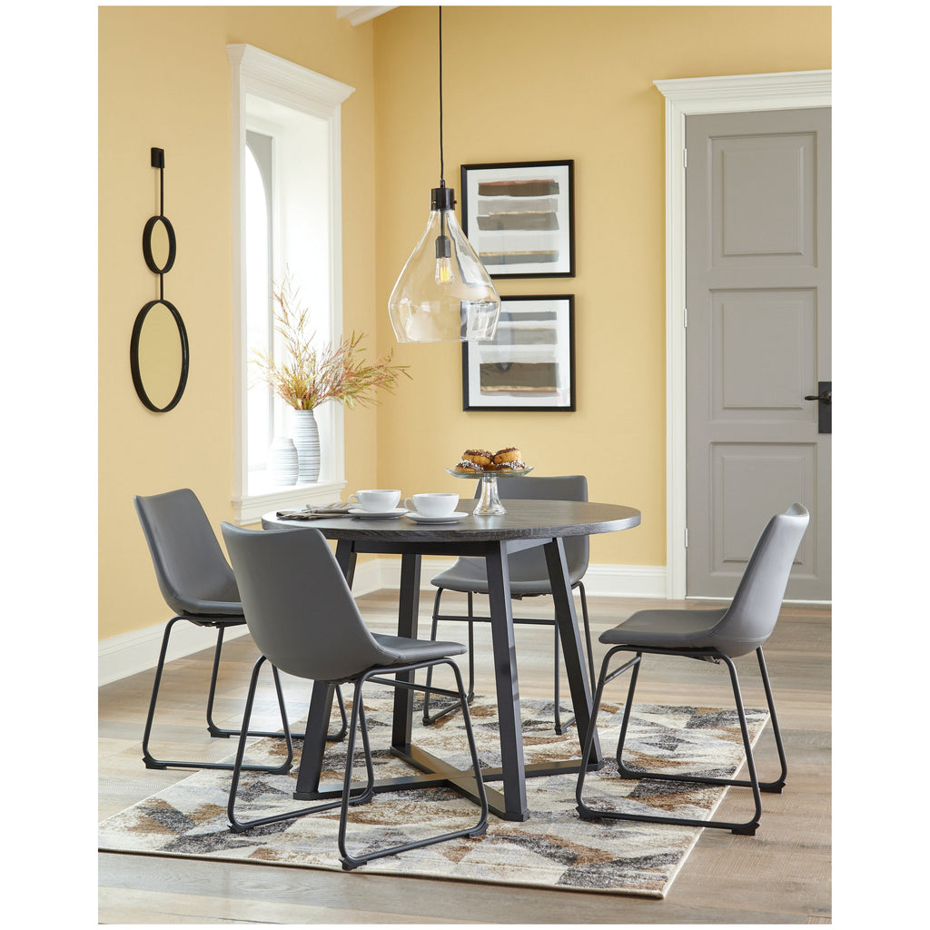 Centiar Dining Table with 4 Chairs Ash-D372D11
