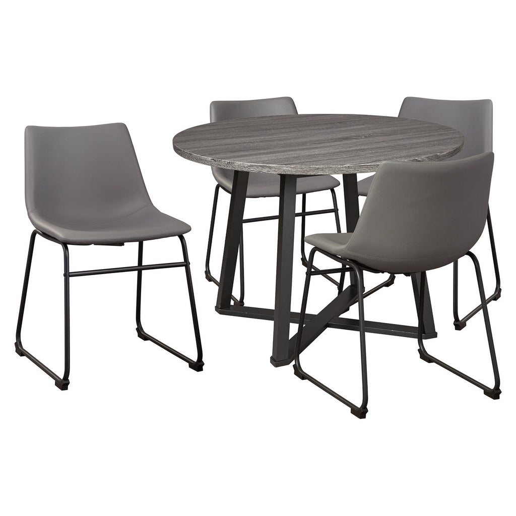 Centiar Dining Table with 4 Chairs Ash-D372D11