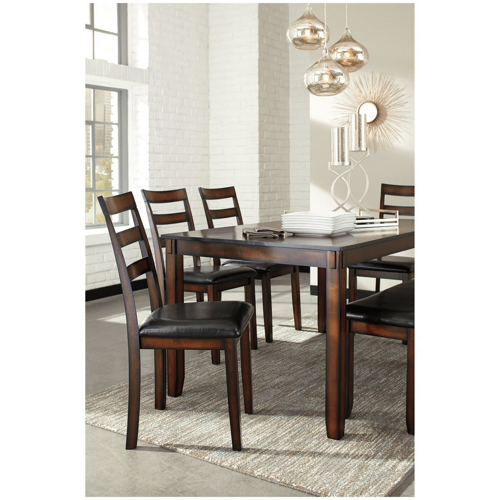 Coviar Dining Table and Chairs with Bench (Set of 6) Ash-D385-325
