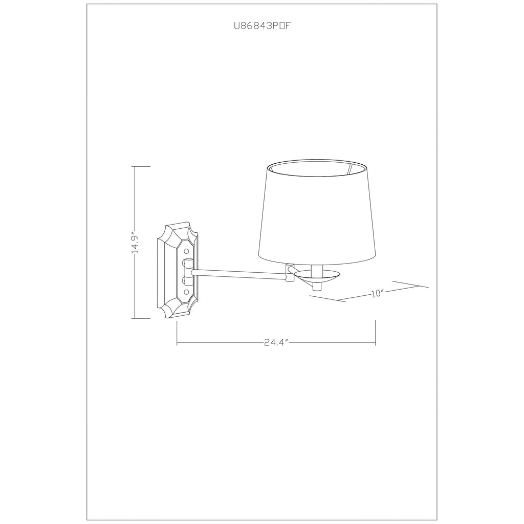 Dustin DUS-001 15"H x 14"W x 11"D Wall Sconce DUS001_linedrawing