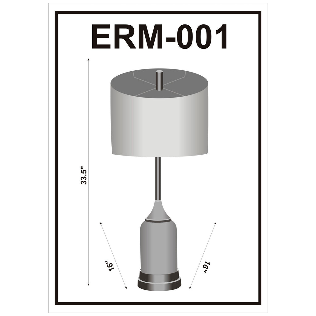 Ellerman ERM-001 34"H x 16"W x 16"D Lamp ERM001_LINEDRAWING