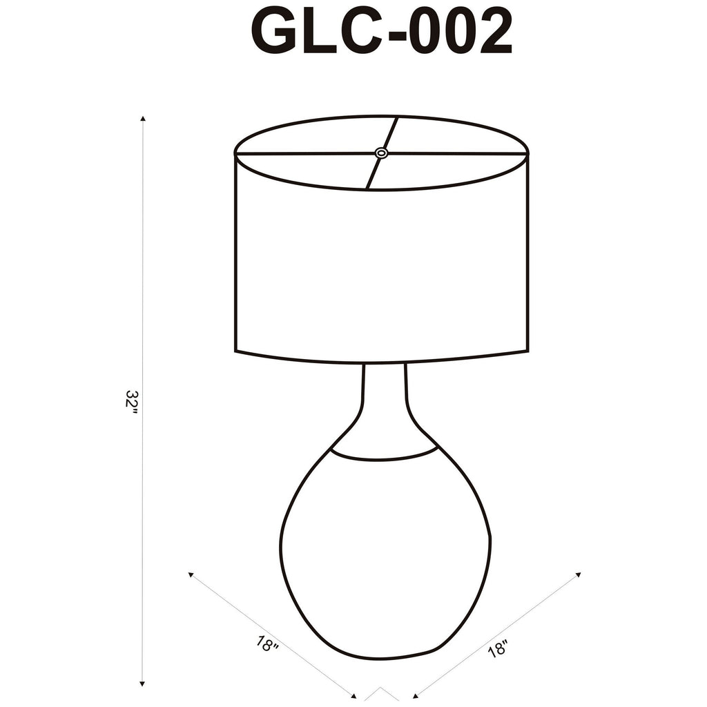 Glacia GLC-002 32"H x 18"W x 18"D Lamp GLC002_linedrawing