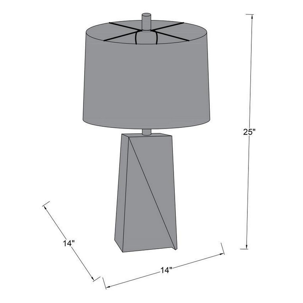 Gaspar GSP-001 25"H x 14"W x 14"D Lamp GSP001_linedrawing