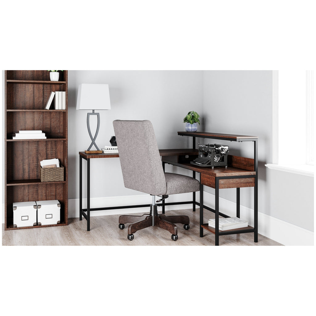 Camiburg Home Office L-Desk with Storage Ash-H283-24
