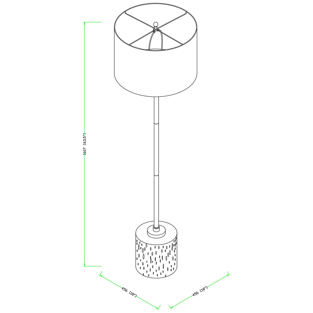 Ledger LED-001 62"H x 18"W x 18"D Lamp LED001_linedrawing