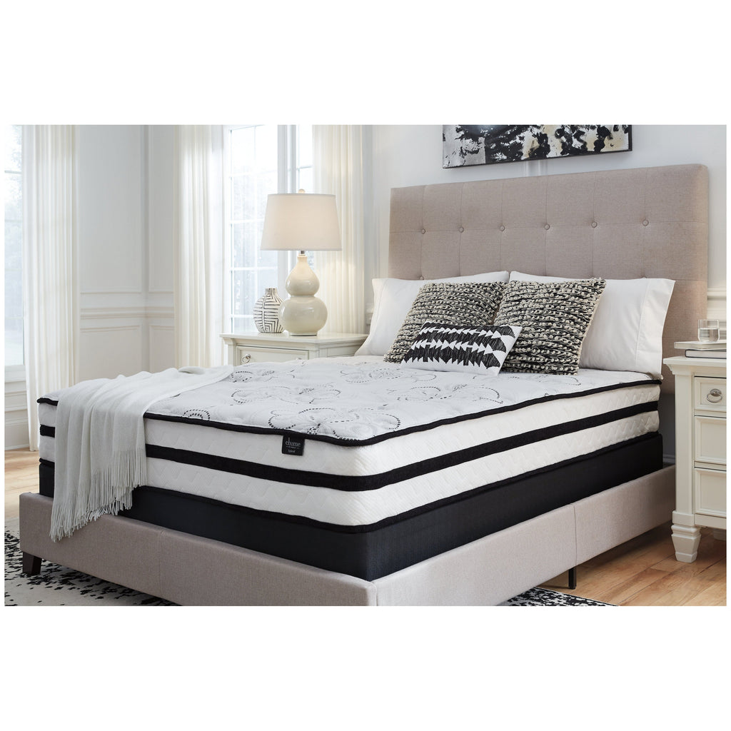Chime 10 Inch Hybrid 10 Inch Queen Mattress and Pillow Ash-M696M1