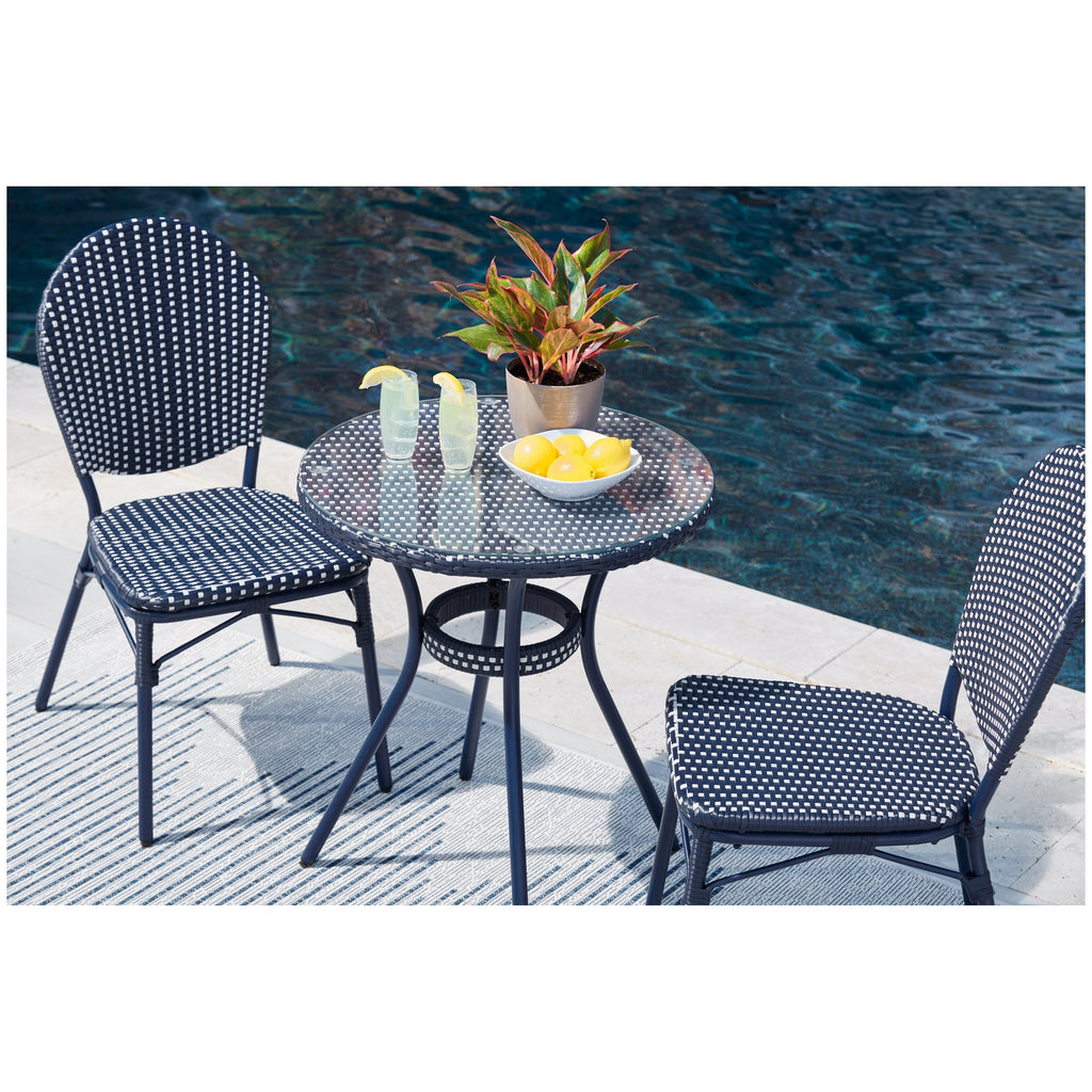 Odyssey Blue Outdoor Table and Chairs (Set of 3) Ash-P216-050
