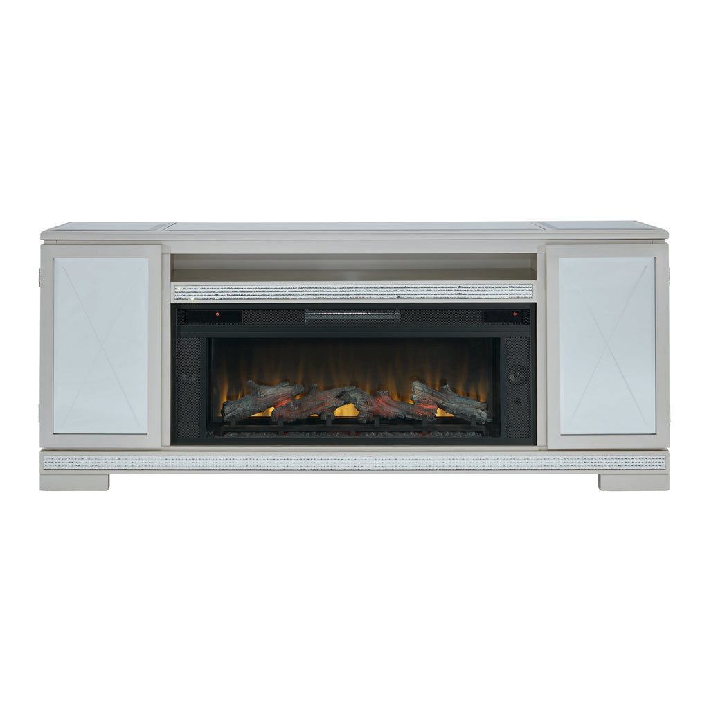 Flamory 72" TV Stand with Electric Fireplace Ash-W910W1