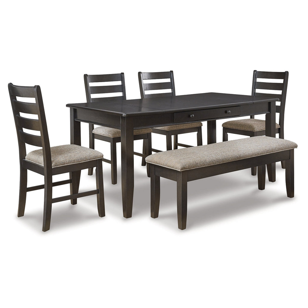Ambenrock Dining Table, 4 Chairs and Bench - Ash-D286D2 - Underkut