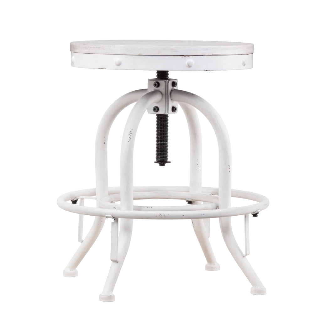 Industrial Adjustable Height Swiveling Stool - White BC2454