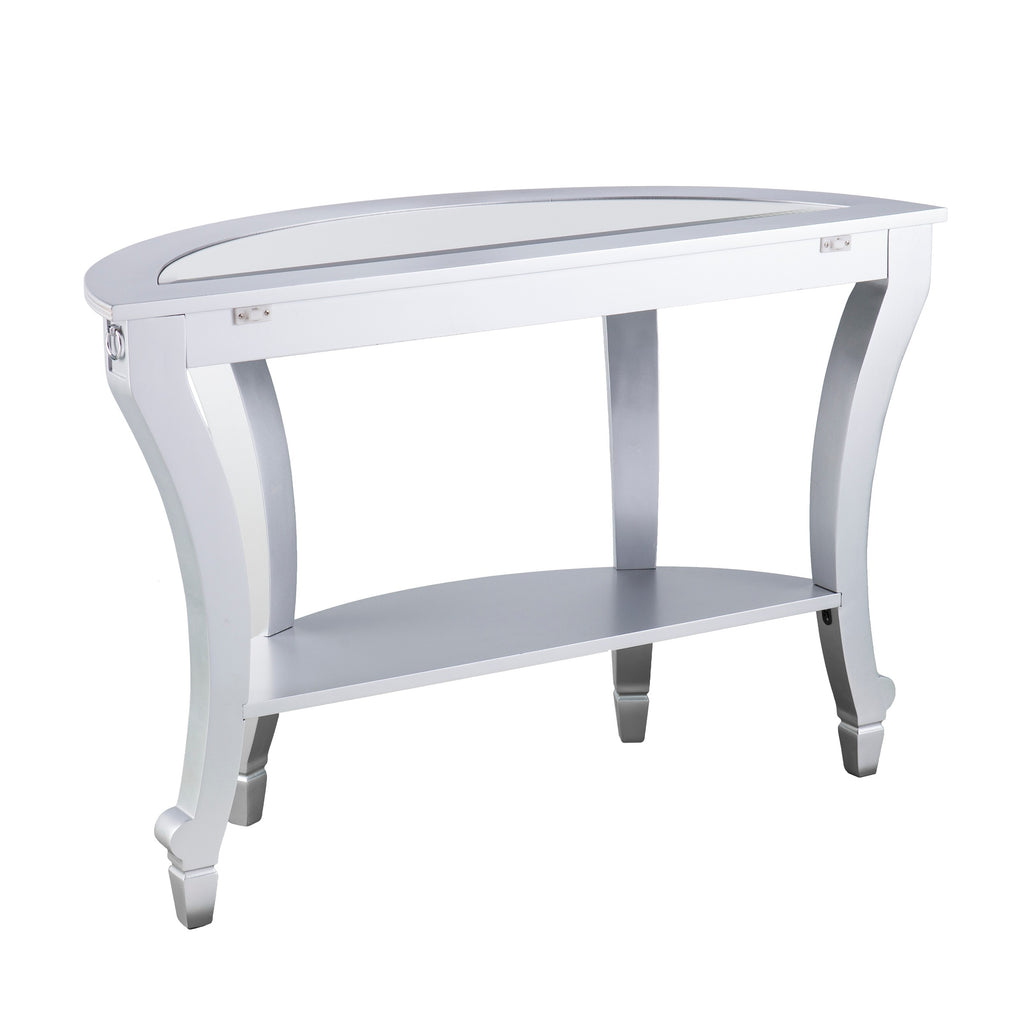 Lindsay Mirrored Demilune Console Table CK2383