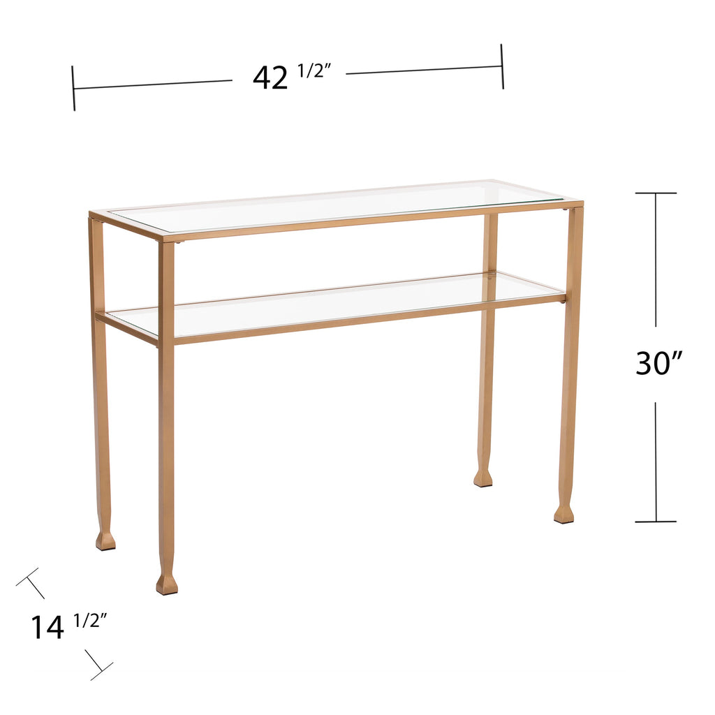 Jaymes Gold Metal and Glass Console Table CK5773