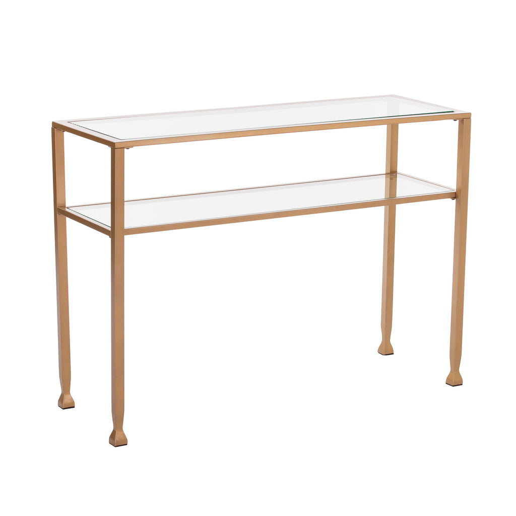 Jaymes Gold Metal and Glass Console Table CK5773