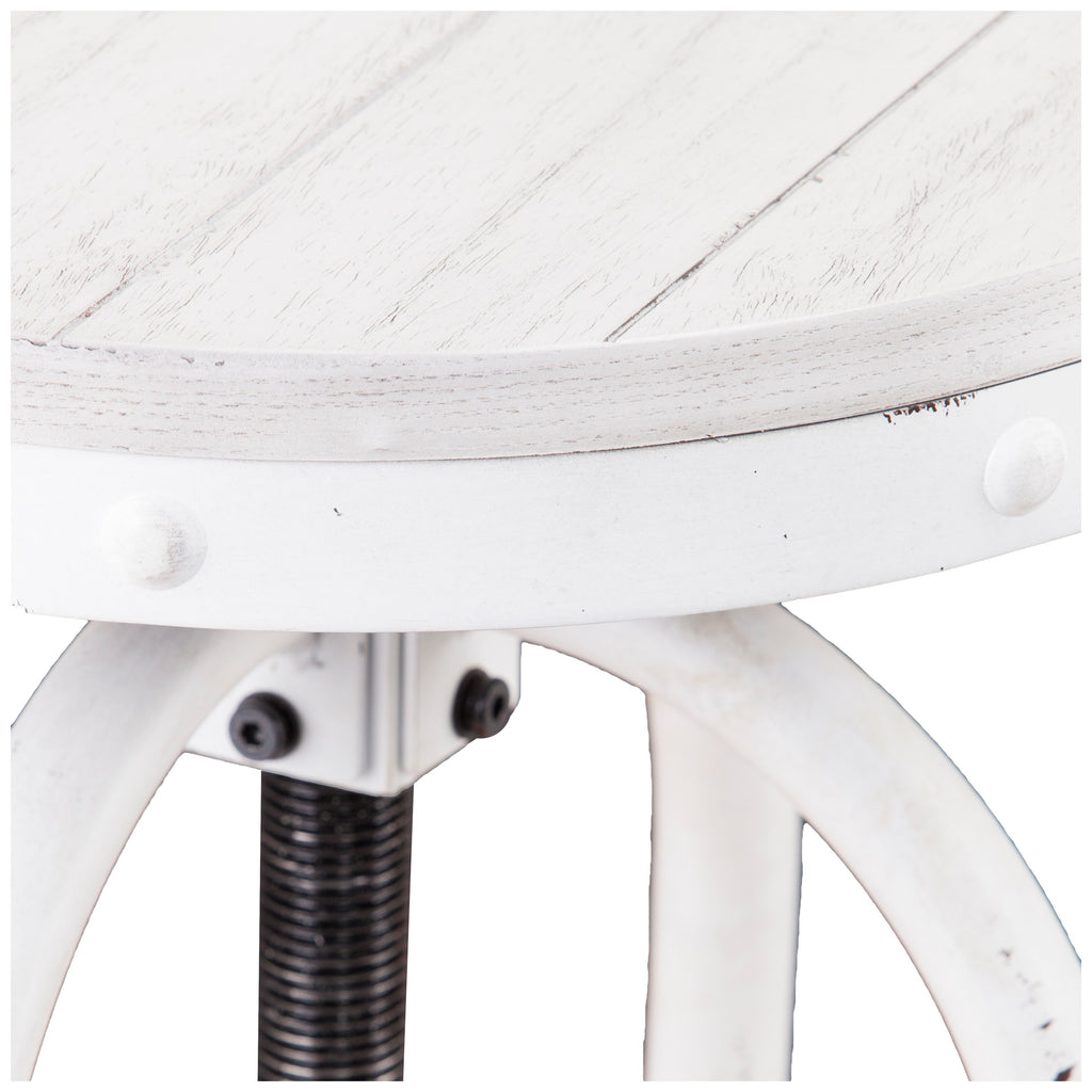 Industrial Adjustable Height Swiveling Stool - White BC2454